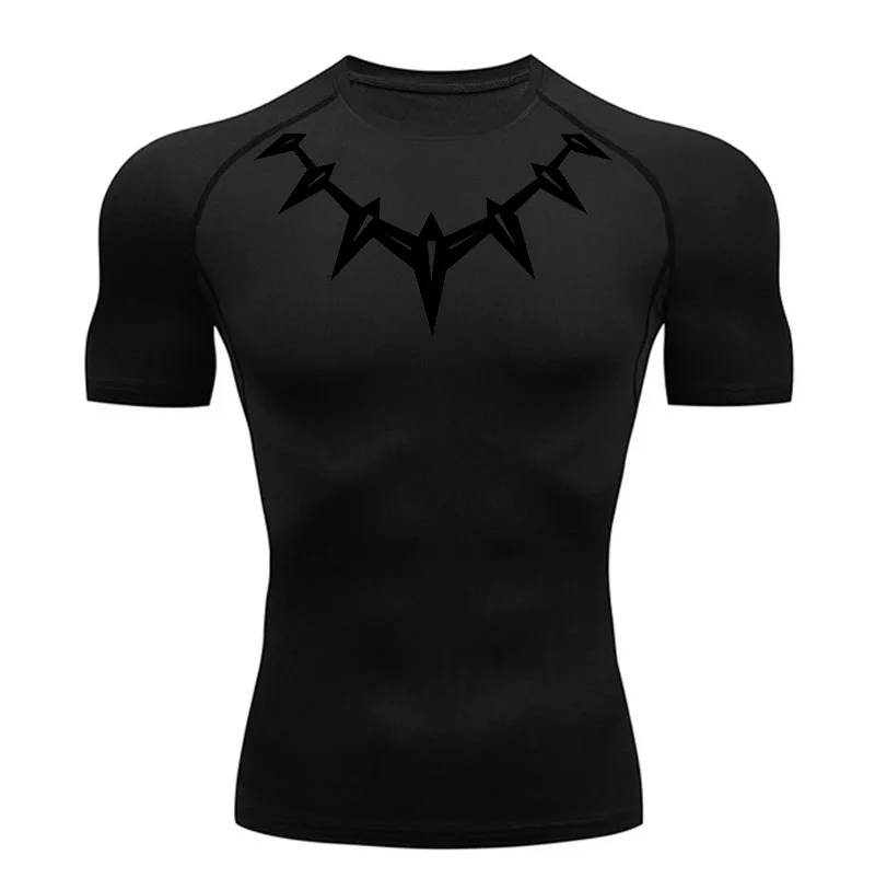 thumbnail image 1 of Camiseta de compresión de manga larga para correr, ropa deportiva para hombre, camiseta de gimnasio, culturismo, camiseta de manga corta, camiseta deportiva de verano de secado rápido, 1 of 5