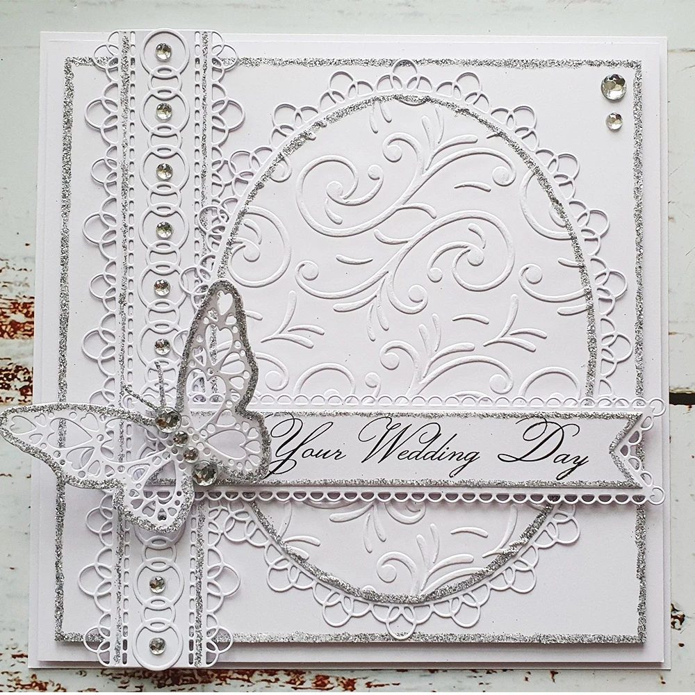 Charmed Rectangles and Circles 2 DIY 스크랩북 장 금속 절단 다이 인사말 카드 엠보싱 템플릿