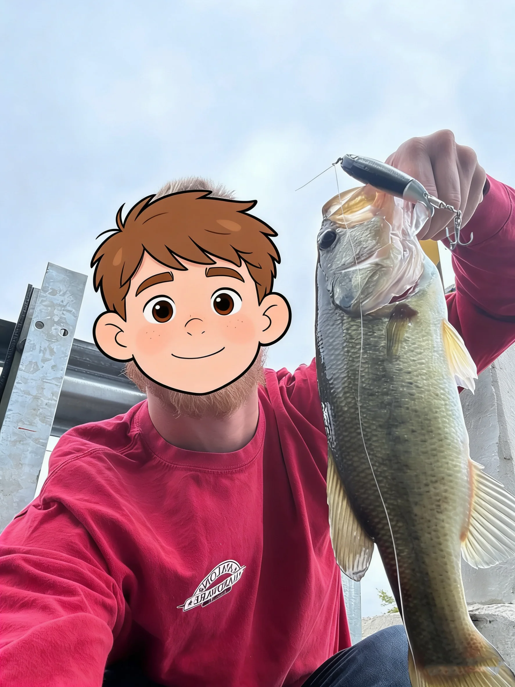 1 Stück Topwater Whopper Angelköder, harter Köder, Crankbait-Popper mit rotierendem Schwanz für Barsch und Karpfen – Detail 2