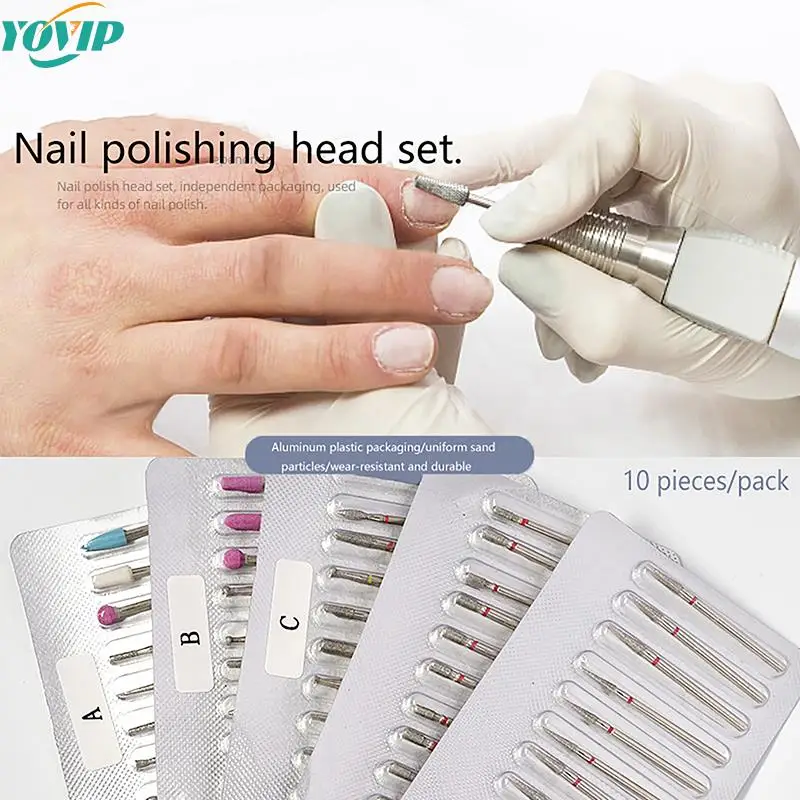 

10pcs/set Diamond Nail Drill Bit Rotery Electric Milling Cutters For Pedicure Manicure Files Cuticle Burr Nail Tools Accessories