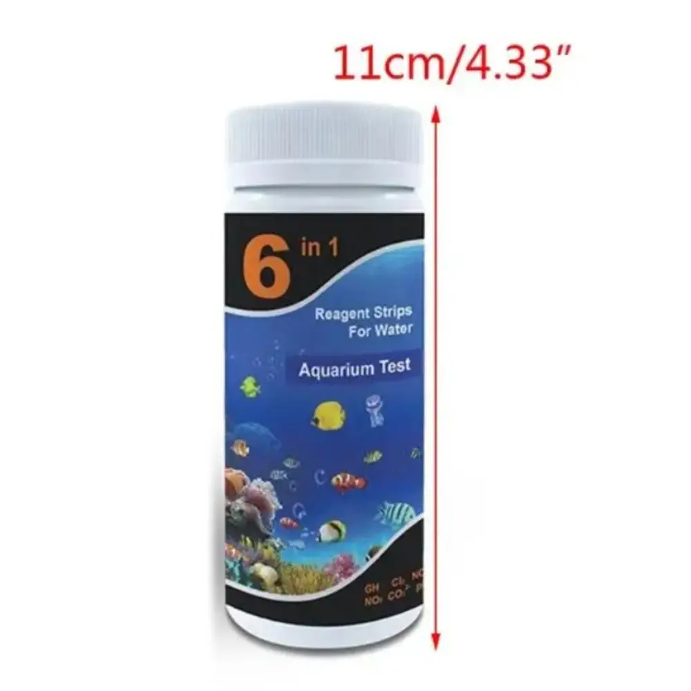 Premium Test Strips 6 in 1 Swimming Pool Aquarium for Total Hardness Total Alkali PH Nitrate Chlorine Nitrite Detector Accessory