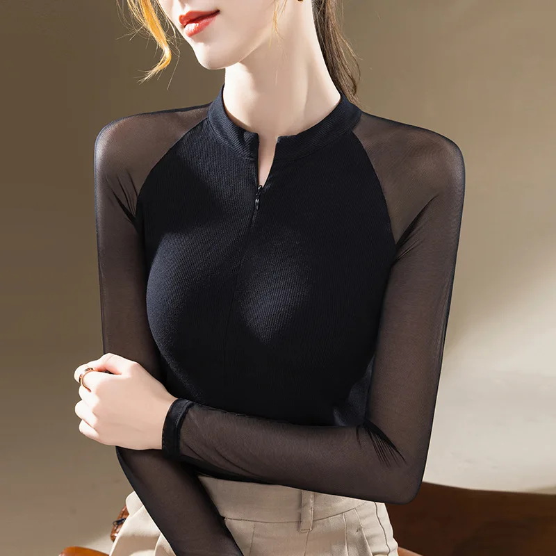 

HIgh Quality 2024 Women Tops Winter Autumn Button Splice T- Shirt Female Grace Clothing Sexy Crop Top Clothes Casual Blouse Y2k