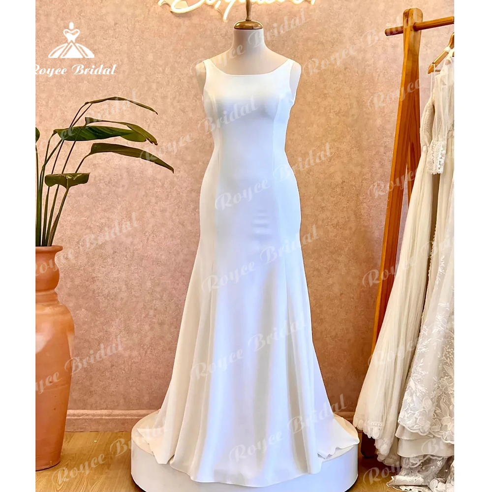 

Roycebridal пикантные Свадебные платья-русалки с открытыми плечами креп 2024 платья для свадьбы чековые вечерние платья
