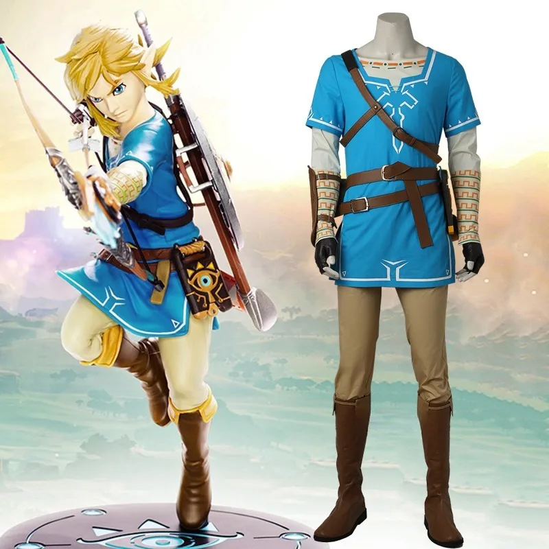 

In Stock The Legend of Zelda: Breath of The Wild Game Link Cosplay Costume Colthes Halloween Christmas Party Costume Role Play