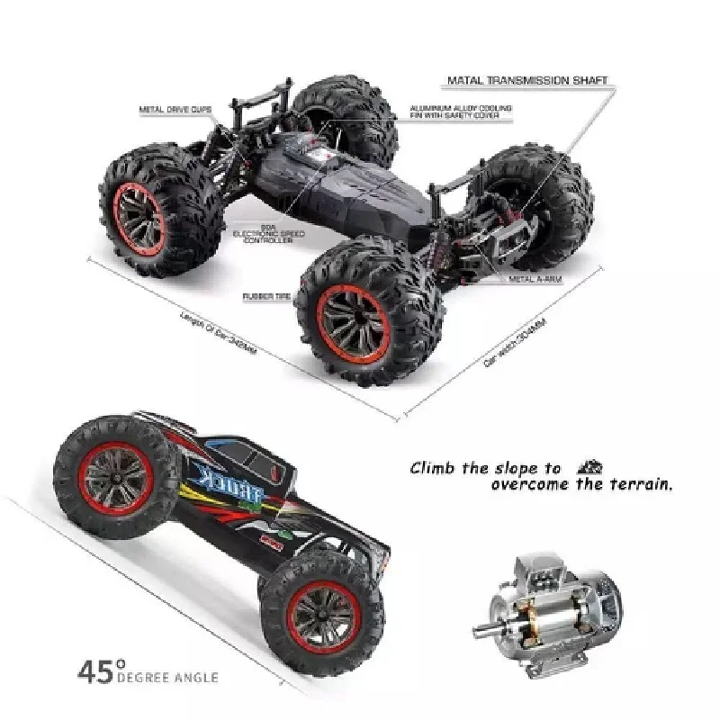 XLH 9125 remote control car 1:10 high-speed 4WD off-road RC large wheel car 2.4G children's electric toy car model gift 6