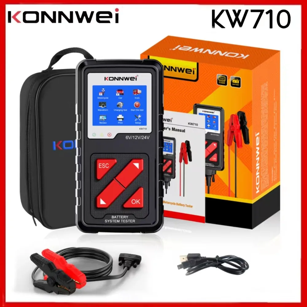 KONNWEIKW710CarBatteryTester6V12V24V1002000CCABatteryLoad