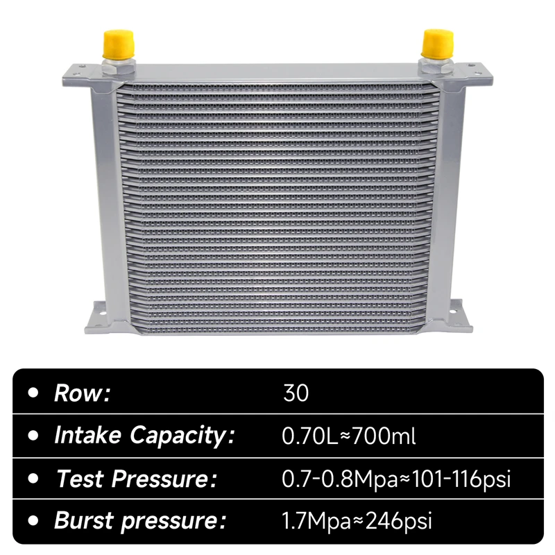 do motor, 25, 28, 30 fileiras, AN10, 248mm, prata, preto