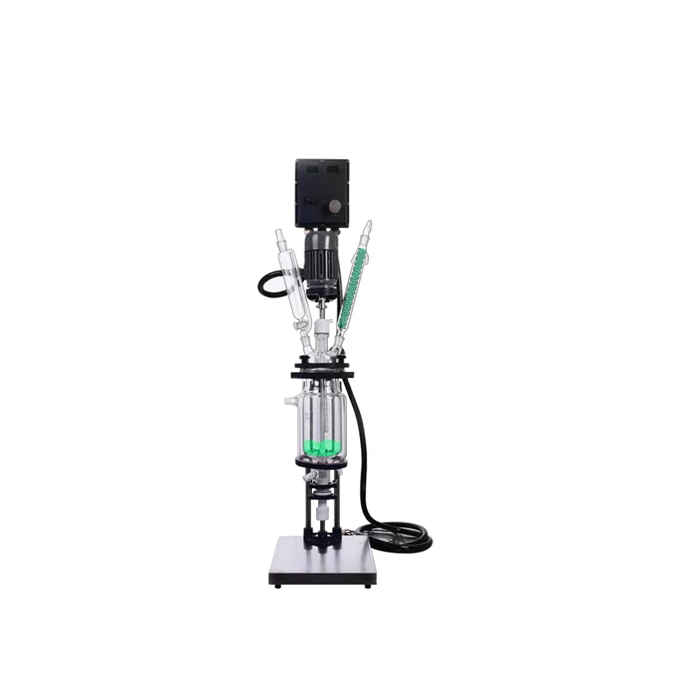 5l Economical Choice OEM Power Sales Support double-layer stirred glass reactor