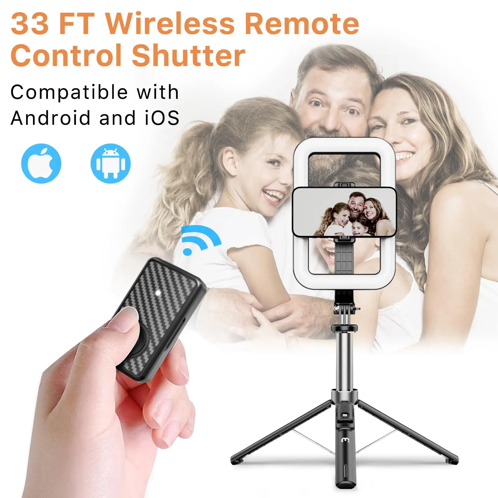 LISCN 1.3m LED Selfie Light with Stand 8" LED Selfie Rectangular Light Dimmable with Tripod for Makeup/Live Stream