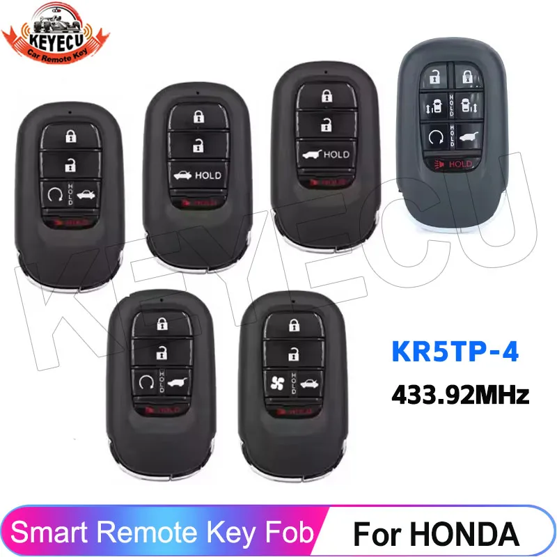 KEYECU KR5TP-4 Für Honda Accord Civic HR-V CR-V Pilot 2022 2023 2024 2025 Smart Key Fernbedienung A3C0775510100 433MHz 4A Chip