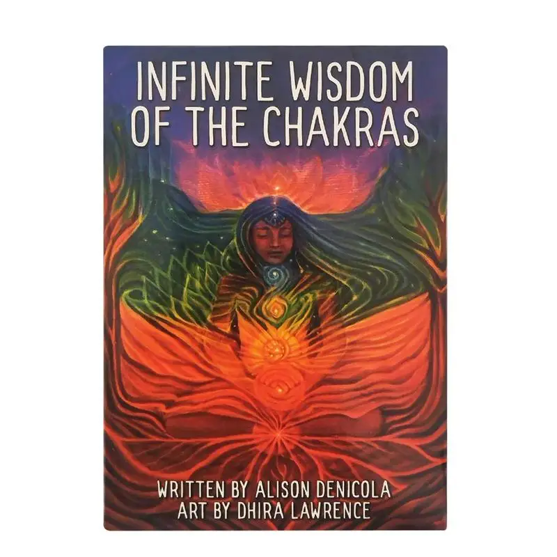 Infinite Wisdom of The Chakras Oracle Cards 42 Cards English Version Divination Cards Gift for Magicians Family Game Tarot Lover