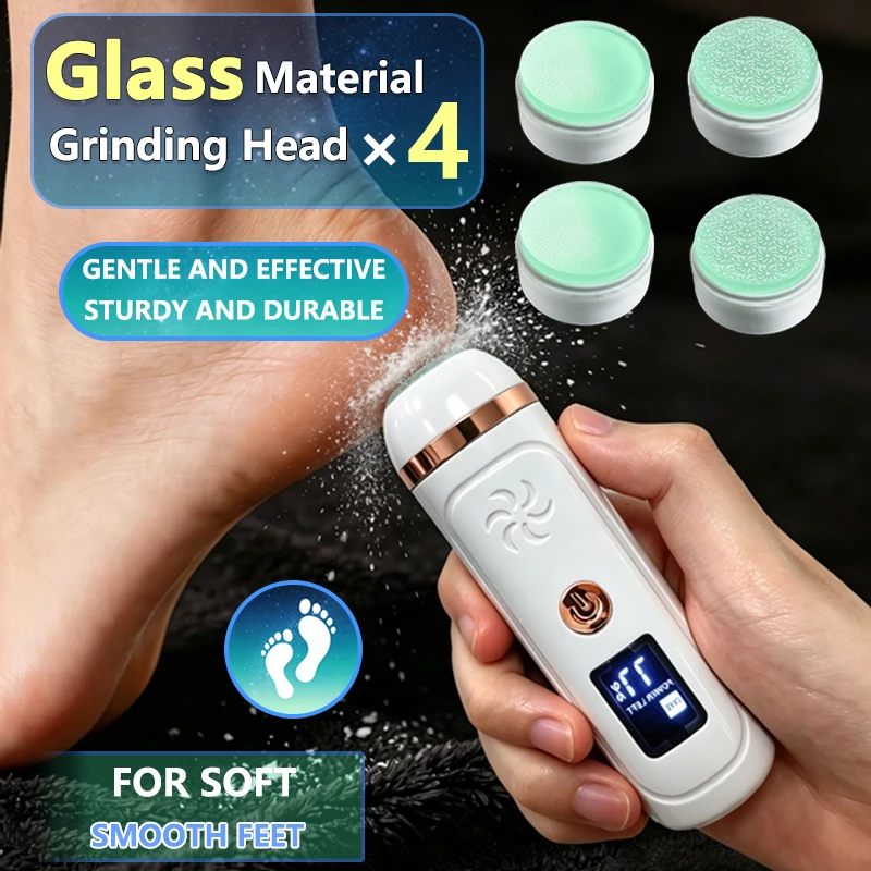 Lima elettrica per piedi per uso domestico con display digitale, ricaricabile, per rimuovere calli e pelle indurita, strumento per pedicure._voghion.com