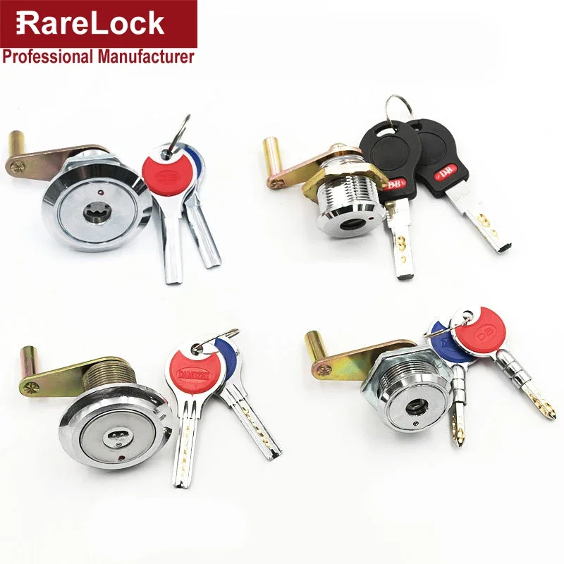 Brass Cabinet Cam Lock with 2 Computer Keys for Safe Box Door Drawer Equipment JA72 Rarelock D