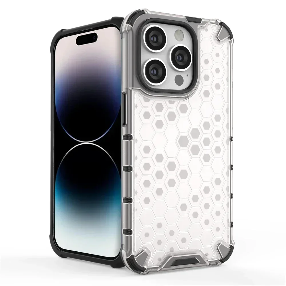 Honeycomb Shockproof Translucent Protective Phone Case