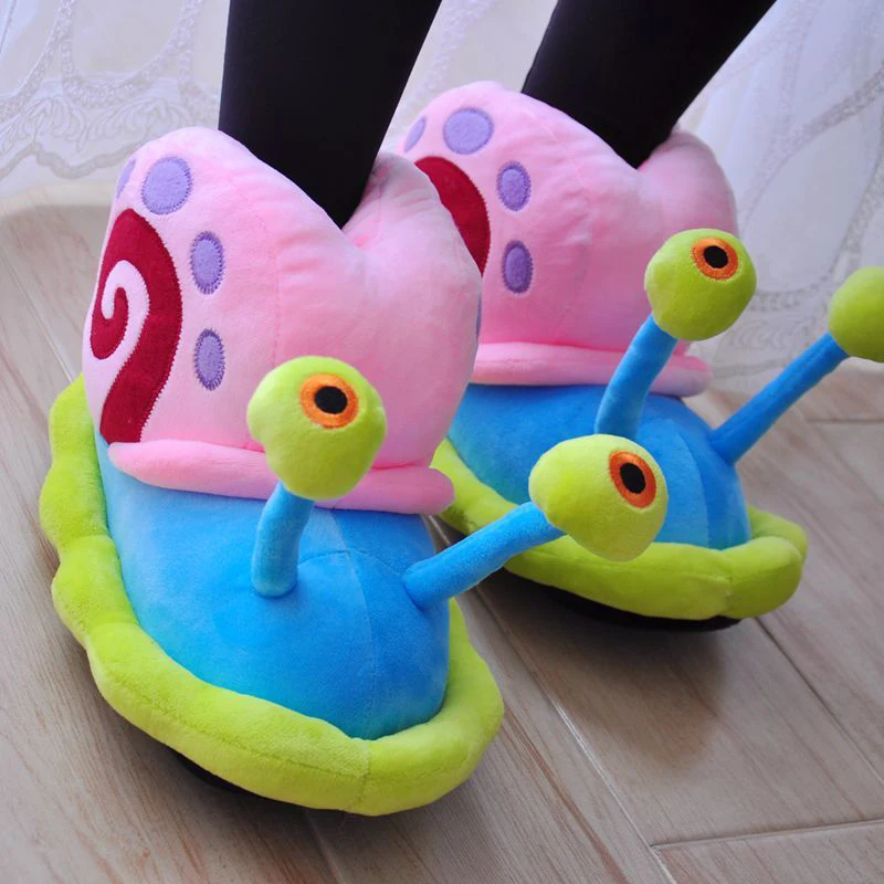 

Kawaii Spongebob Squarepants Gary The Snail Cartoon Cotton Slippers All-Inclusive Soft Touch Comfortable Cute Lovers Slipper