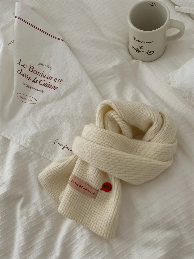 3Years + Korean Style Children's Scarf Candy Color Winter Fashion New Ins Boys and Girls Knitted Baby Scarfs