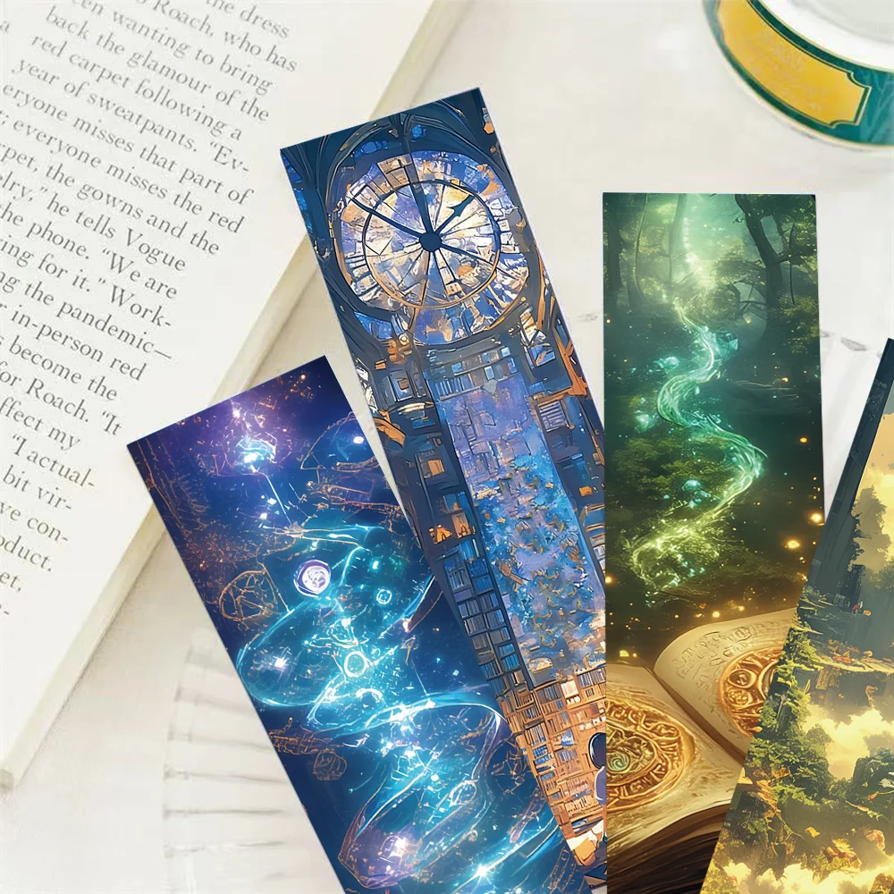 Floral Painting Bookmark Paper Bookmark Bookmark Page Holder Bookmark Holder 30pcs Fantasy Reading Bookmarks Student Books Book Page Marking Paper Card Creative Gift DIY Book Marking Message Card