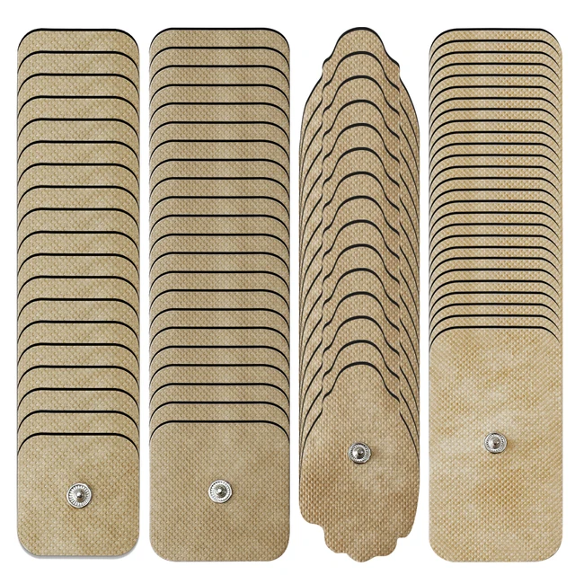 TENS Unit Replacement Pads Latex Free Electrodes Compatible With EMS Muscle Stimulator Use 3.5mm Button Connector Lead Wires