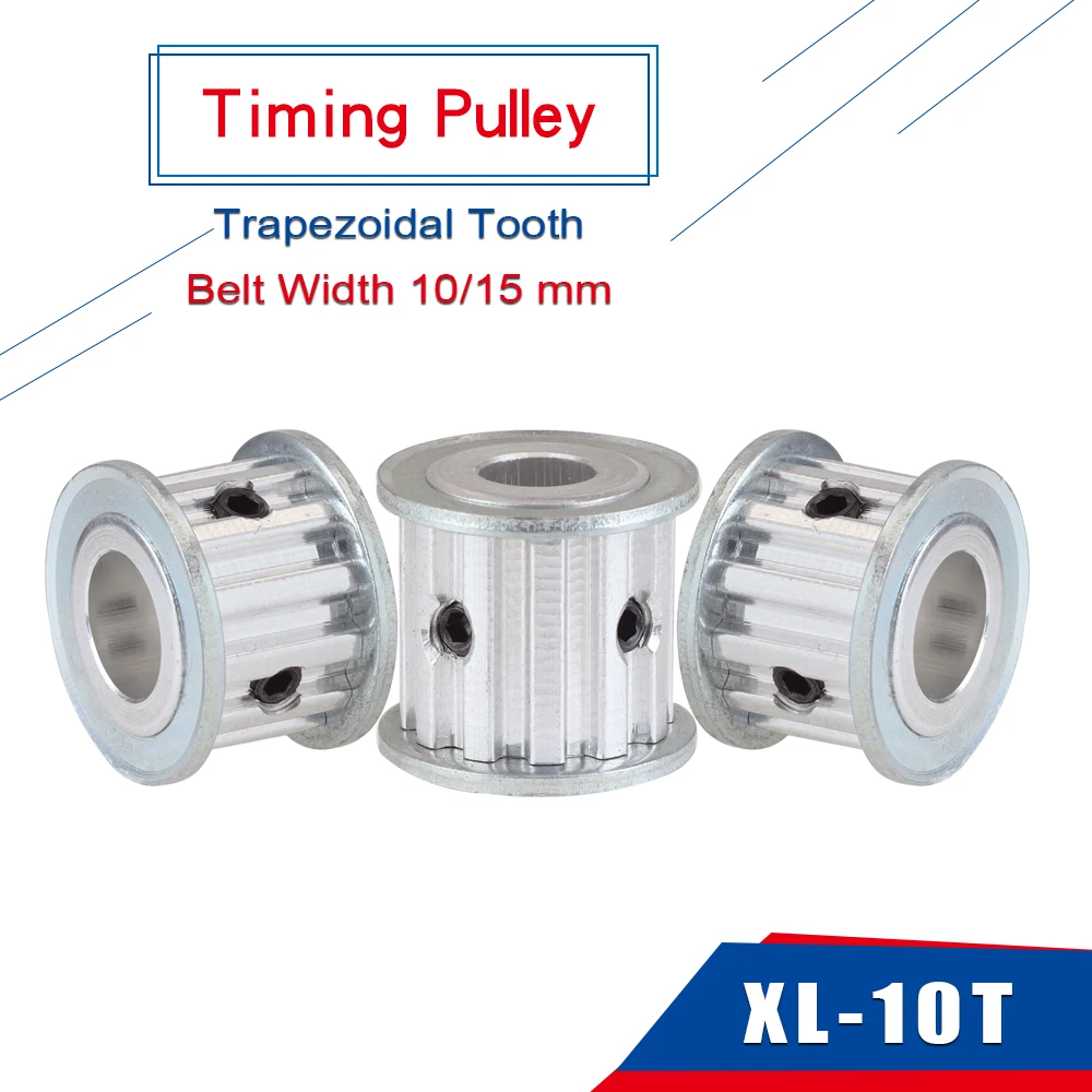 

Timing Pulley XL 10T Teeth Pitch 5.08 mm AF Shape Bore Size 4/5/6/6.35/8 mm Aluminum Alloy Pulley Wheel Belt Width 10/15 mm