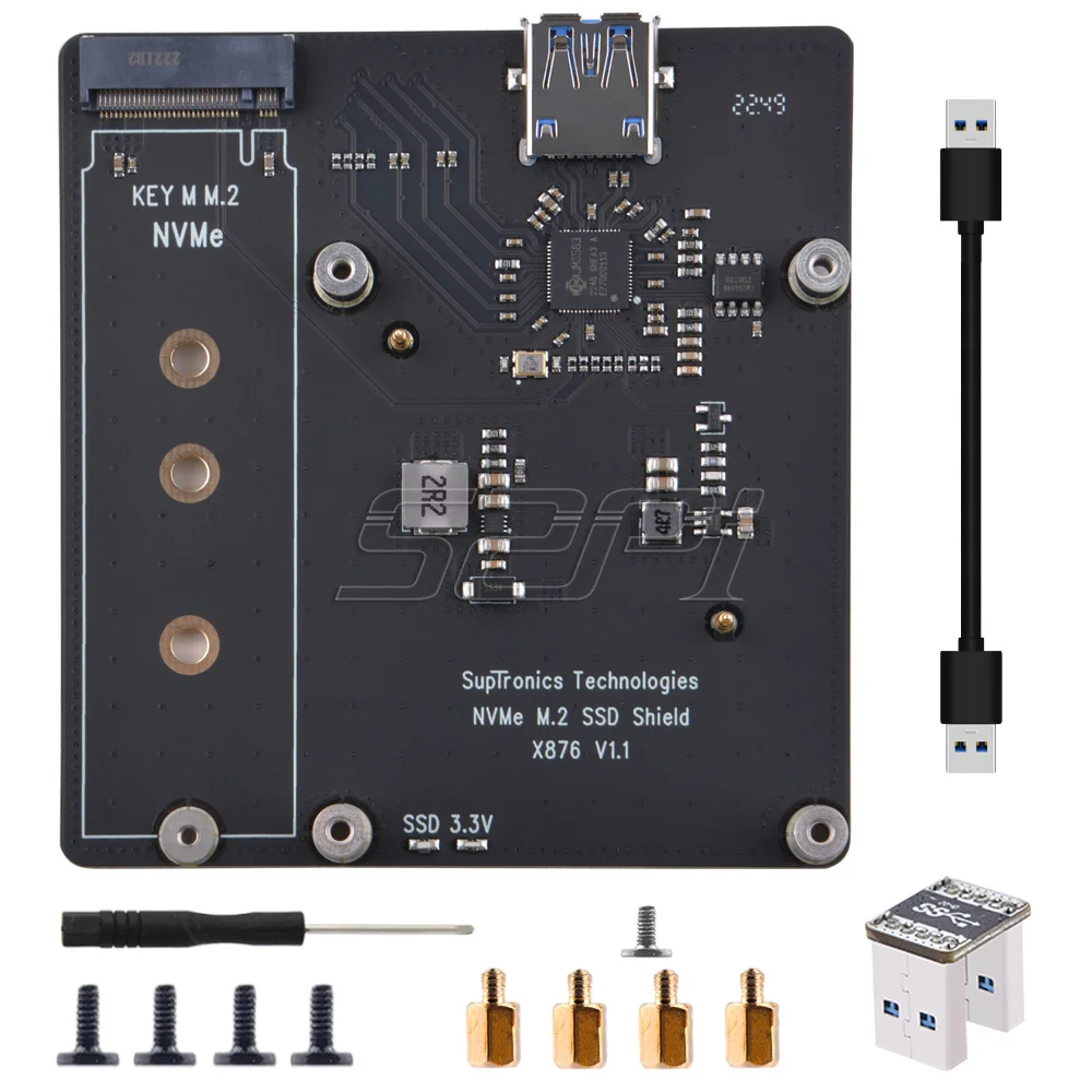 Placa de Expansão Nas Raspberry pi X876 Ssd Nvme M.2 Sata Suporte Key-m 2280 Ssd para Raspberry pi 4b 52pi - Imagem 6