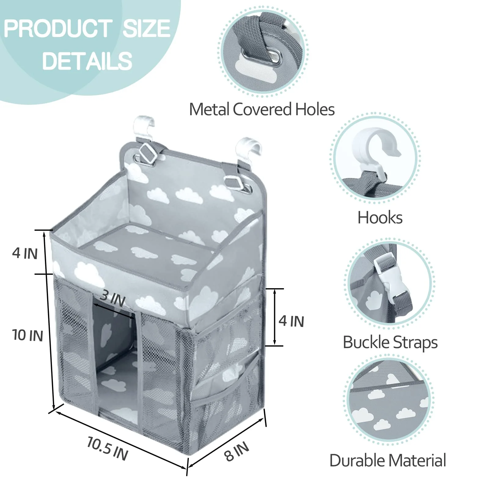 Baby Crib Hanging Storage Bag Diaper Nappy Organizer for Newborn Cot Bed Organizer Kids Infant Bedding Nursing Bags 5