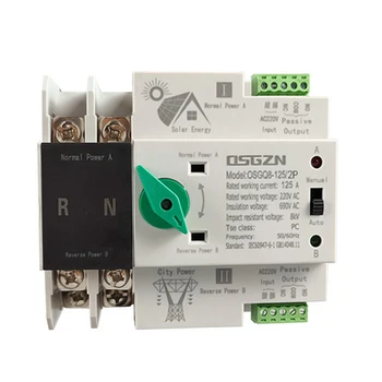 Selettori di trasferimento automatico a doppia alimentazione inverter fotovoltaico su guida Din 2P 4P ATS 63A 100A 125A solare fotovoltaico