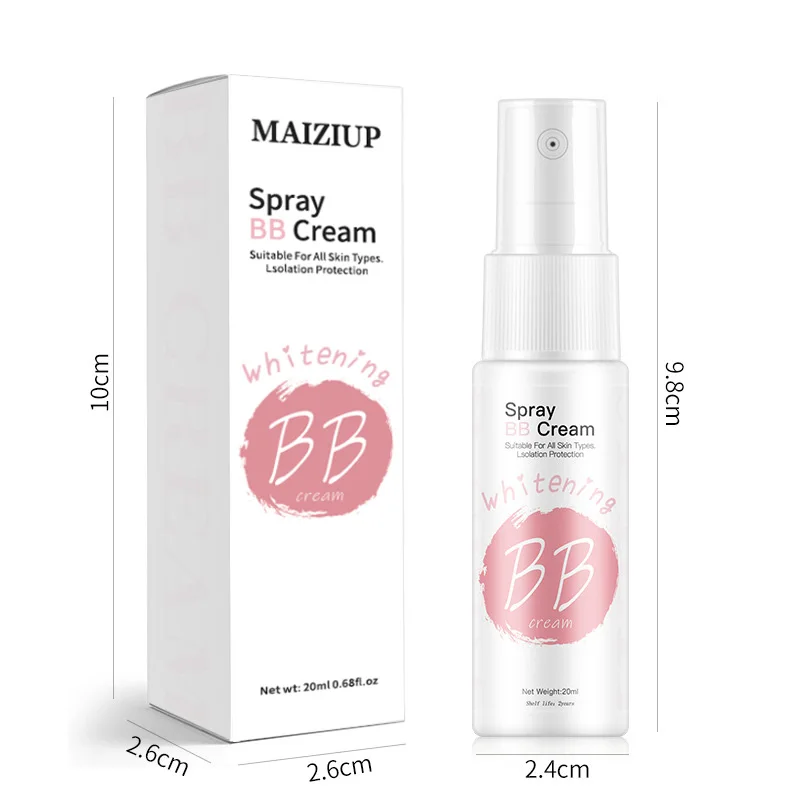 Whitening Moisturizing Base Spray BB Cream Concealer Brighten Face Beauty Skin Care Foundation Makeup 20ml