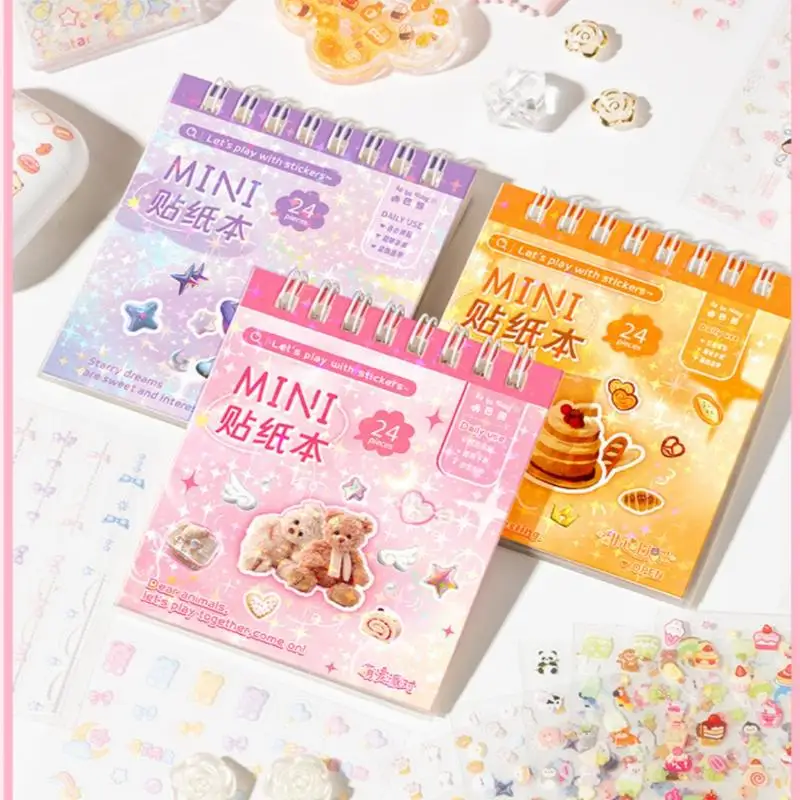 24 Pezzi/Pacco Adesivi Decorativi Kawaii per Scrapbooking, Collage e Diari, Decorazioni Carine per Artigianato