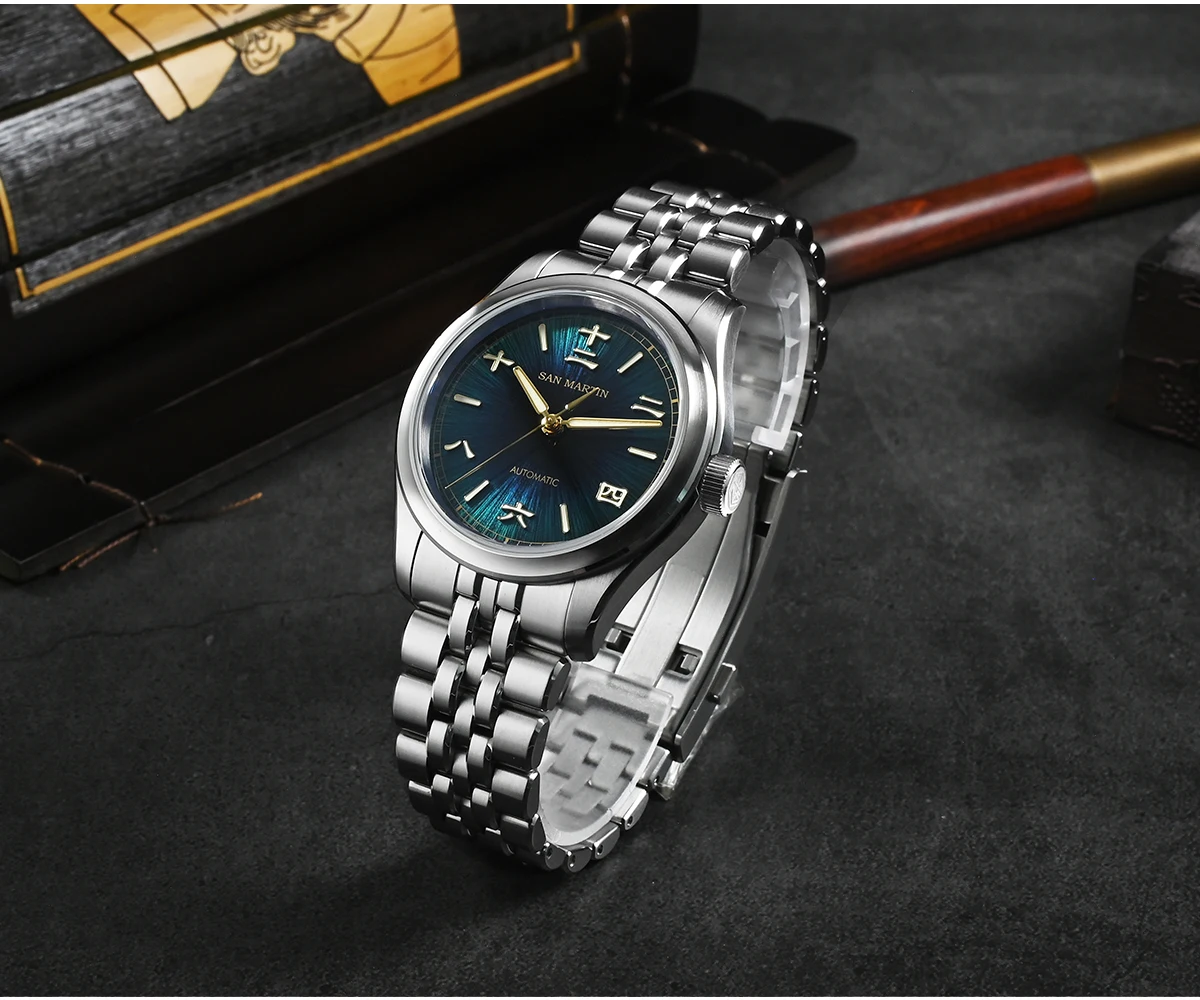 San Martin Automatic Watch For Men Chinese Style Watches Mens 