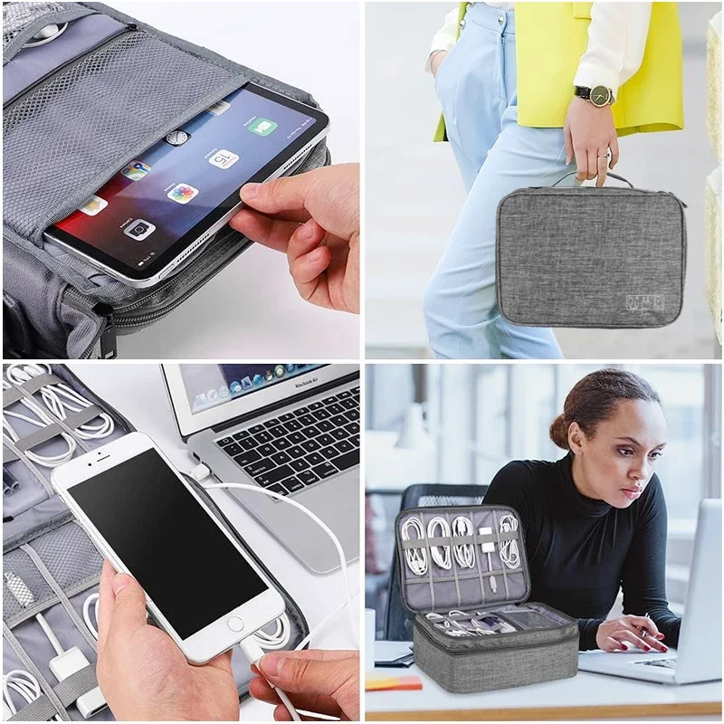 Portable USB Data Line Charger Storage Bag Travel Cable Organizer Waterproof Cable Storage Bag Digital Electronic Organizer