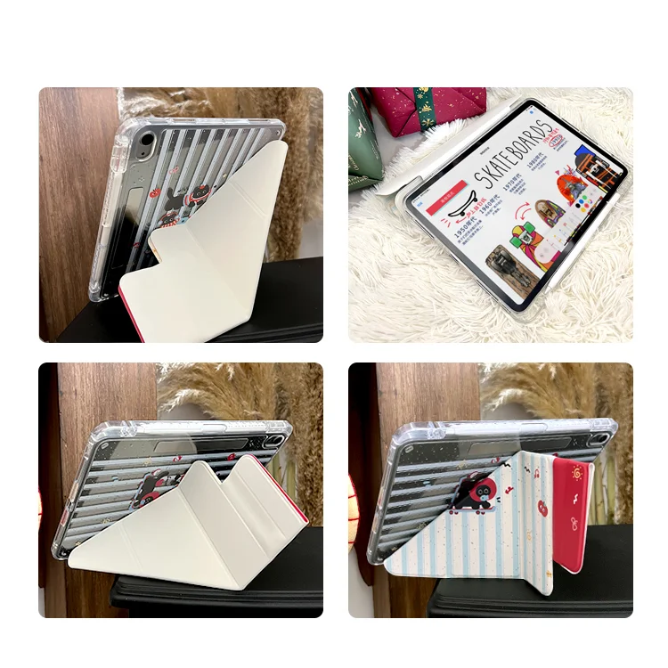 Magnetic Detachable Tablet Case with Apple Pencil Slot and Y-Fold Design