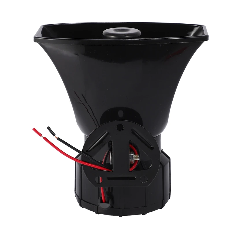 ZKXX 12V 100W 7 Sound Tones Loud Car Warning Alarm Police Fire Siren Horn Speaker With Brown Wireless Remote Controller