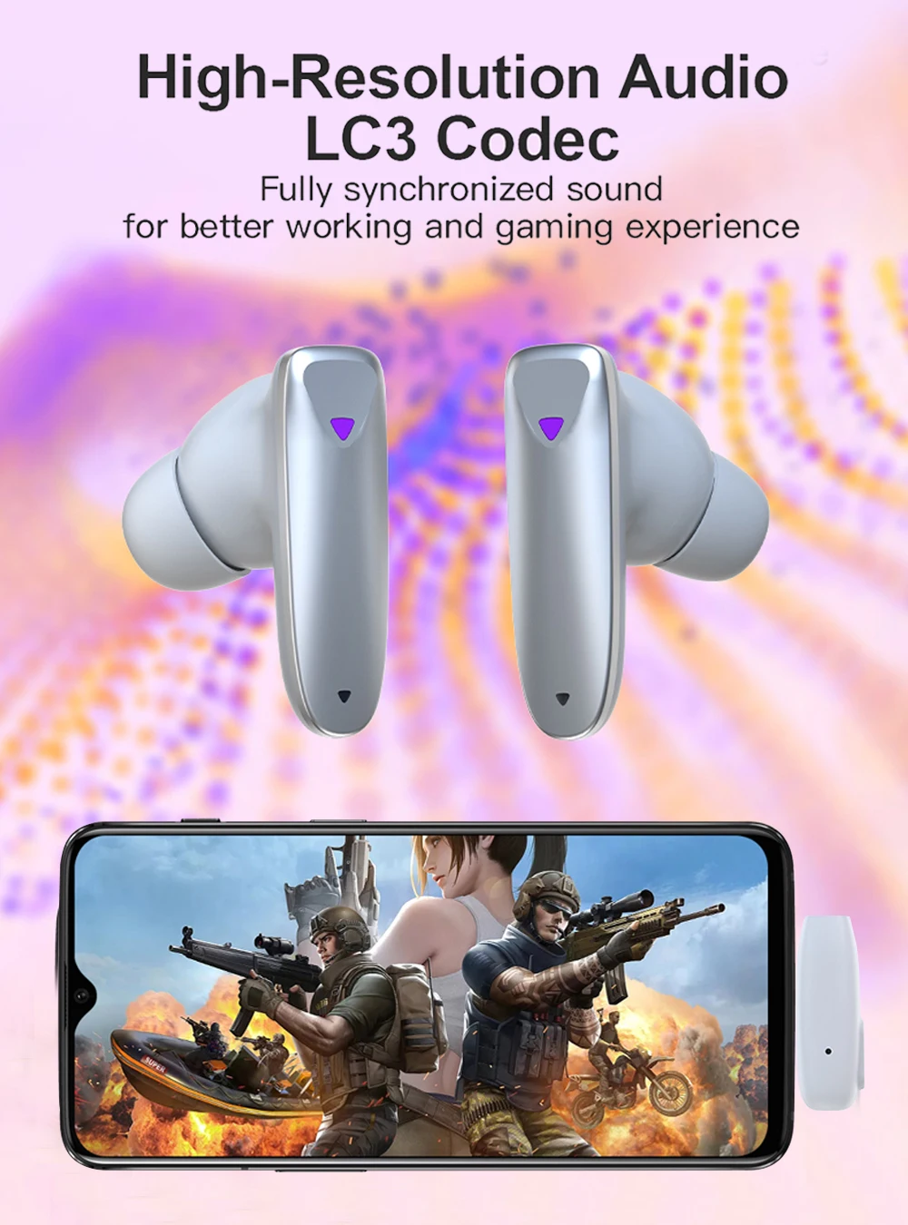 VR P10 Wireless Bluetooth LE Audio Gaming Earphone 30ms Low Latency Earbud Dongle For Meta Oculus Quest 2 PS5 Switch Xbos wireless earbuds wireless bluetooth headphones bluetooth earphones wireless bluetooth earphones wireless earphones wireless headset