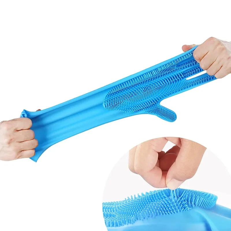 Dishwashing Cleaning Gloves Household Magic Silicone Rubber Dish Washing Gloves Kitchen Cleaning Tools Pet Bathing Safety