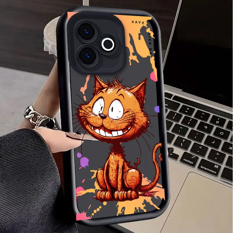 Shockproof Cat Beam Cute Print Flexible Silicone Protective Phone Case