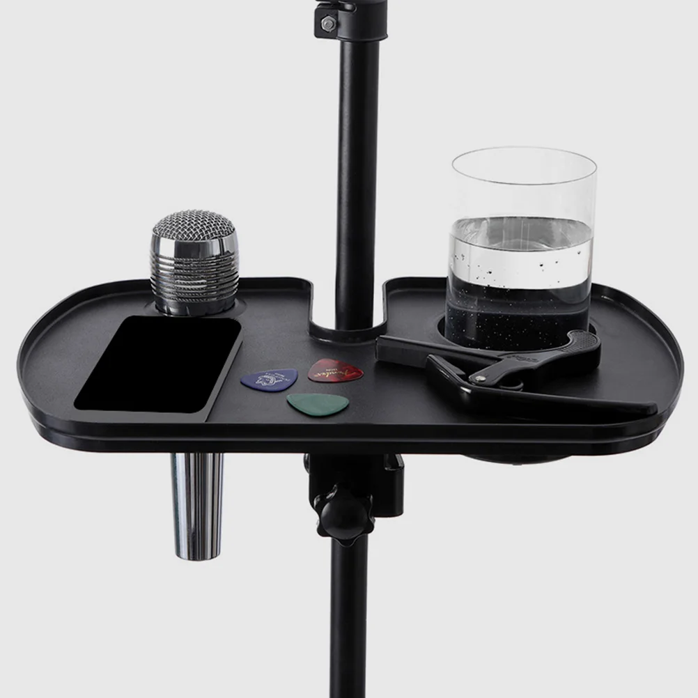 Plastic Pallet Microphone Stand Tray Microphone Rack Stand Holder Tray With Cup Holder Foot Pedal For Drink Holder Shelf