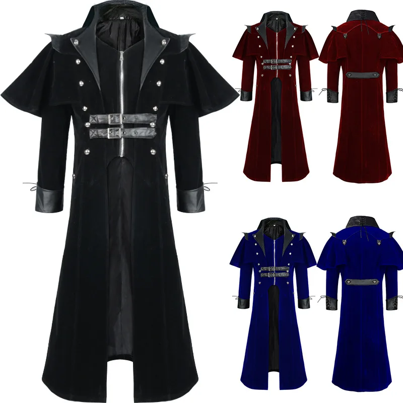 

Cross Border European And American Gothic Stage Performance Vampire Retro Coat Coat Men's Windbreaker