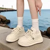 Adult Sports Casual Shoes Heightening Thick Bottom New Style All-Match Slip-On PU Leather Anti-Slip Women's Footwear