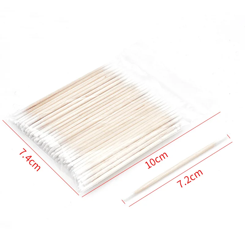 100/300 Pcs Disposable Ultra-small Cotton Swab Brush Lint Free Micro Wood Makeup Brushes Eyelash Extension Glue Removing Tools 3