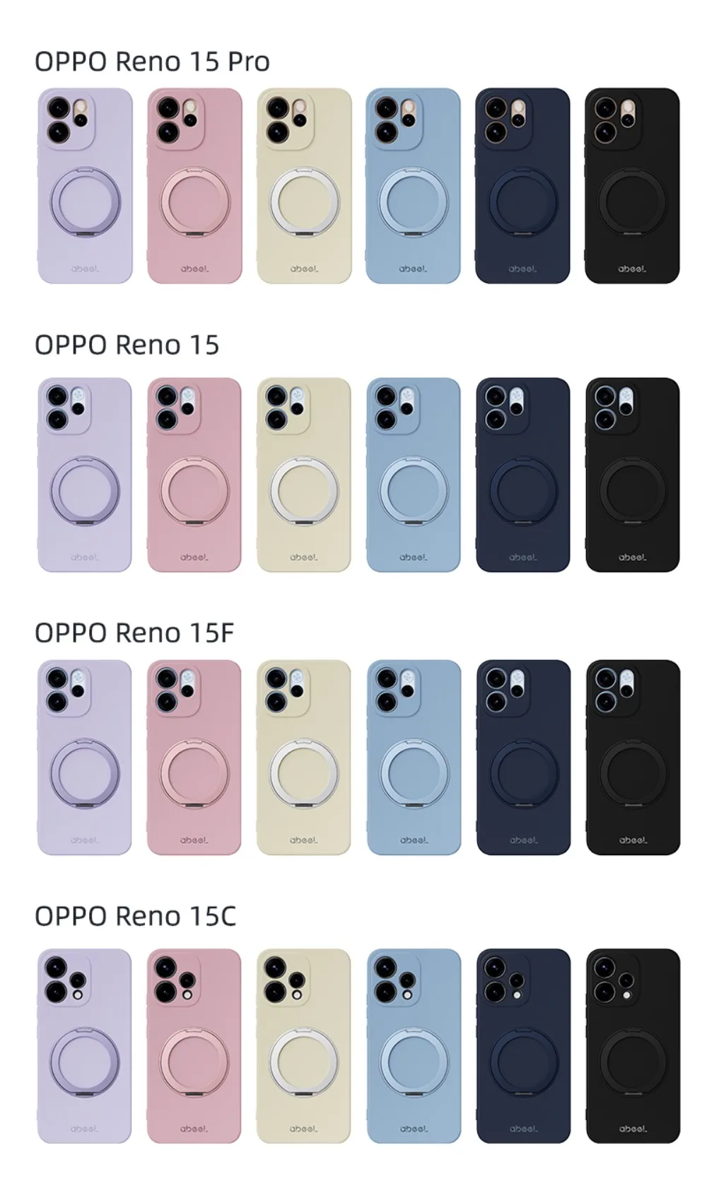 Sleek Metal Ring Magnetic Back Case - Liquid Silicone Cover