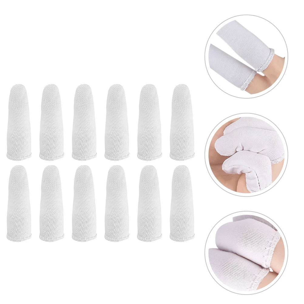 

60 pcs Breathable Finger Protective Covers Anti-skid Finger Cots Cotton Fingertip Protector