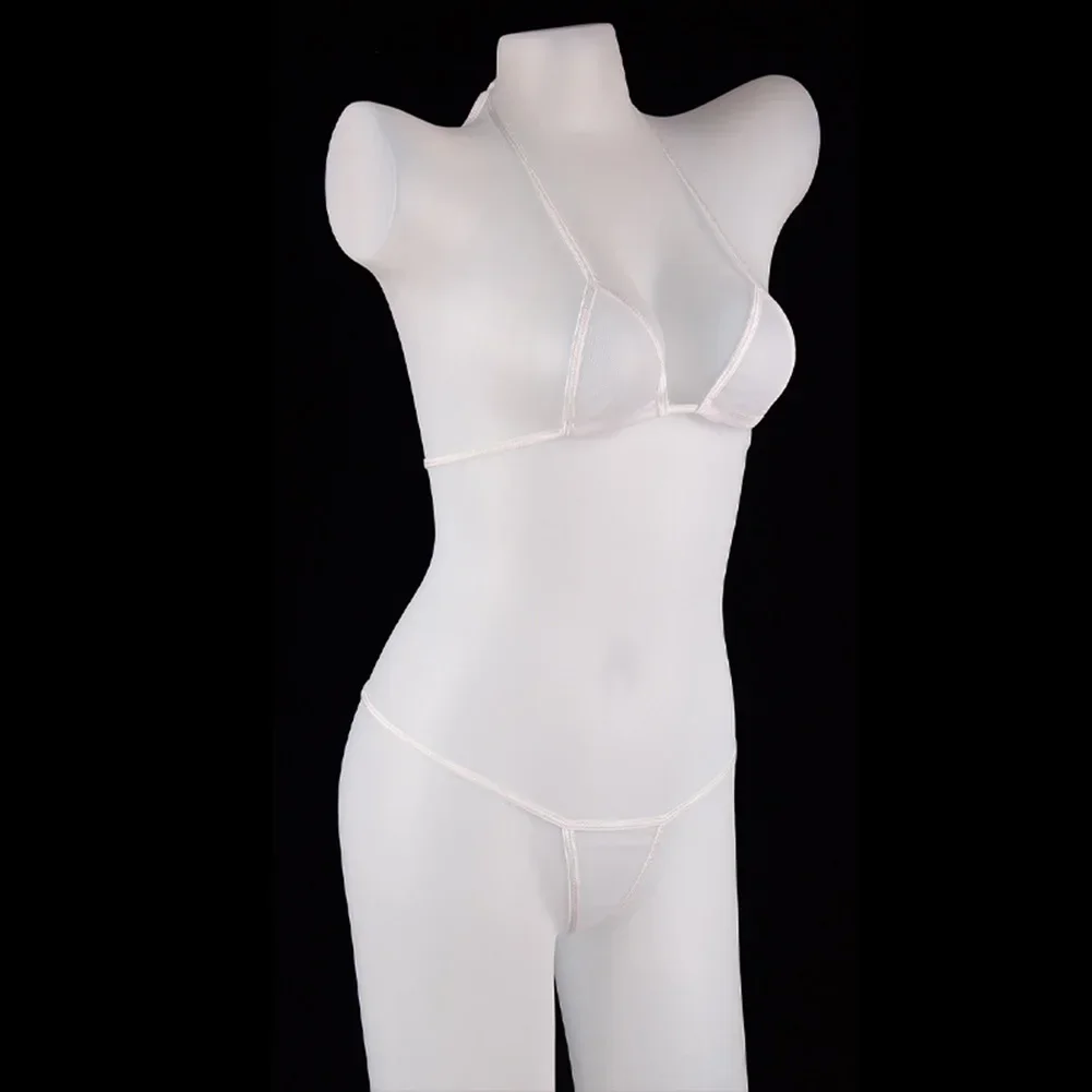 Bikini Set Women Swimwear Bikini Swimsuit Sexy Underwear Womens Sexy Bikini Swimsuit Erotic Lingerie See-Through Mesh Underwear Strappy Bra Thong Swimwear Beach Sunbath