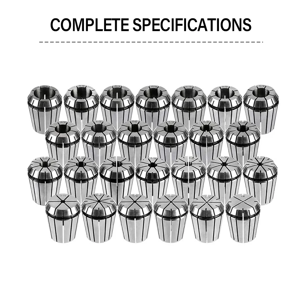 ER20 1/2 1/4 1/8 inch 3.175 6.35 12.7 mm 0.015 Spring Collet High Precision Collet Set For CNC Engraving Machine Lathe Mill Tool