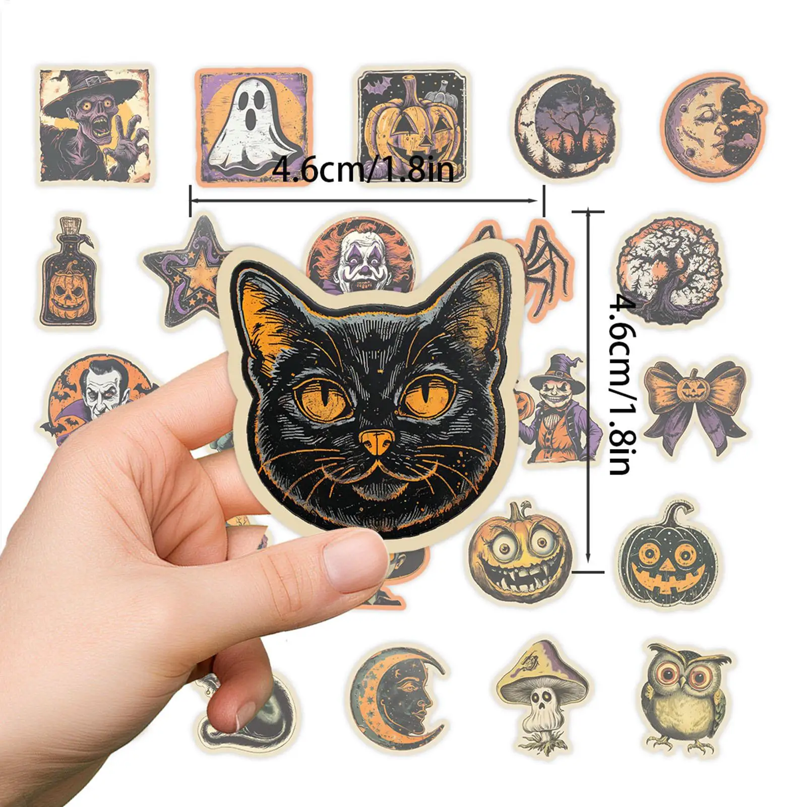 Vintage Halloween Stickers Retro 100 Pieces Skull Halloween Stickers Novelty Toys For Kids Luggage Party Journal Phones Wall