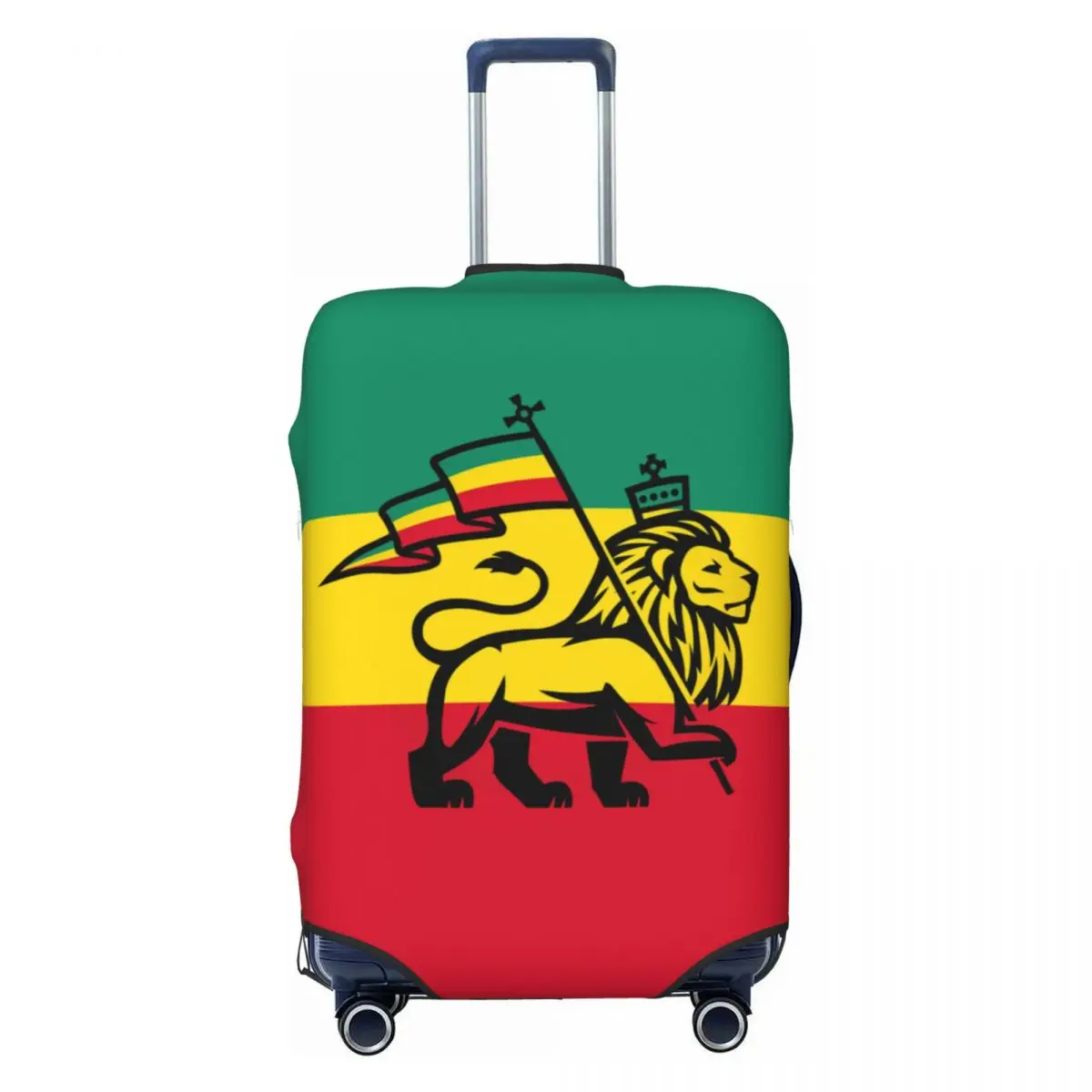Cute Jamaica Rasta Judah Lion Rastafari Flag Luggage Cover Protector Dust Proof Travel Suitcase Covers