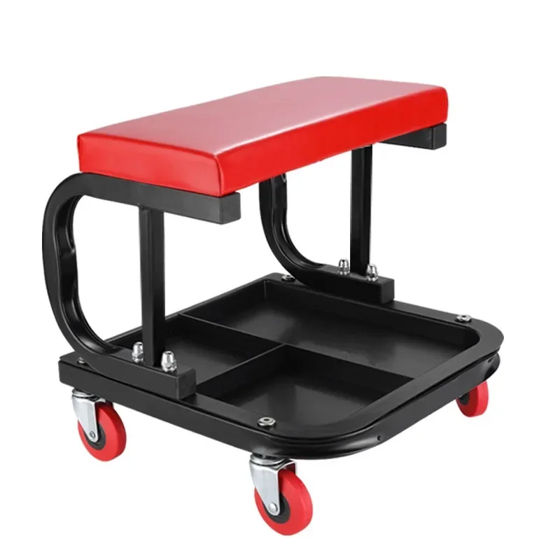 Rolling Creeper Seat Stool Mechanic Chair 4 Wheels Tray Tools Auto Repair Tool Multifunctional Mobile Repair U-shaped Stool