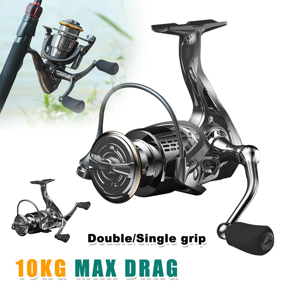 Lightweight Spinning Reel 10KG Max Drag Shallow Spool Single/Double