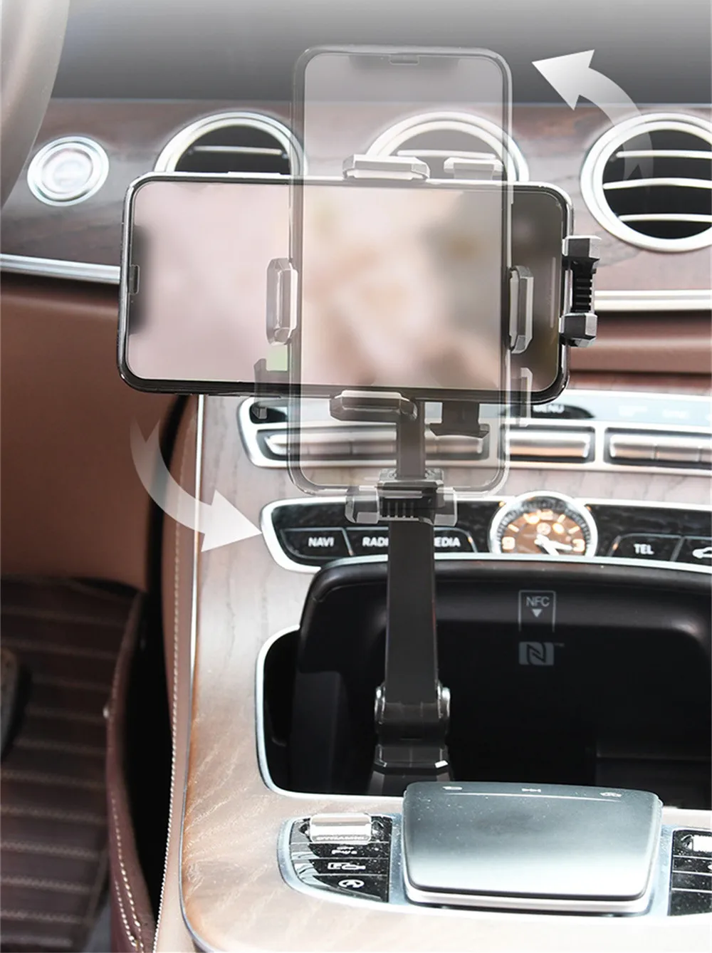 Cup Holder Phone Mount Adjustable Height Cup Cell Phone Holder for Car Truck with Quick Swivel for iPhone 14 Pro Max All Phones