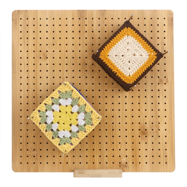 Tablero de bloqueo de ganchillo de madera, bloqueador de punto con 324  agujeros pequeños para tejer y coser - AliExpress