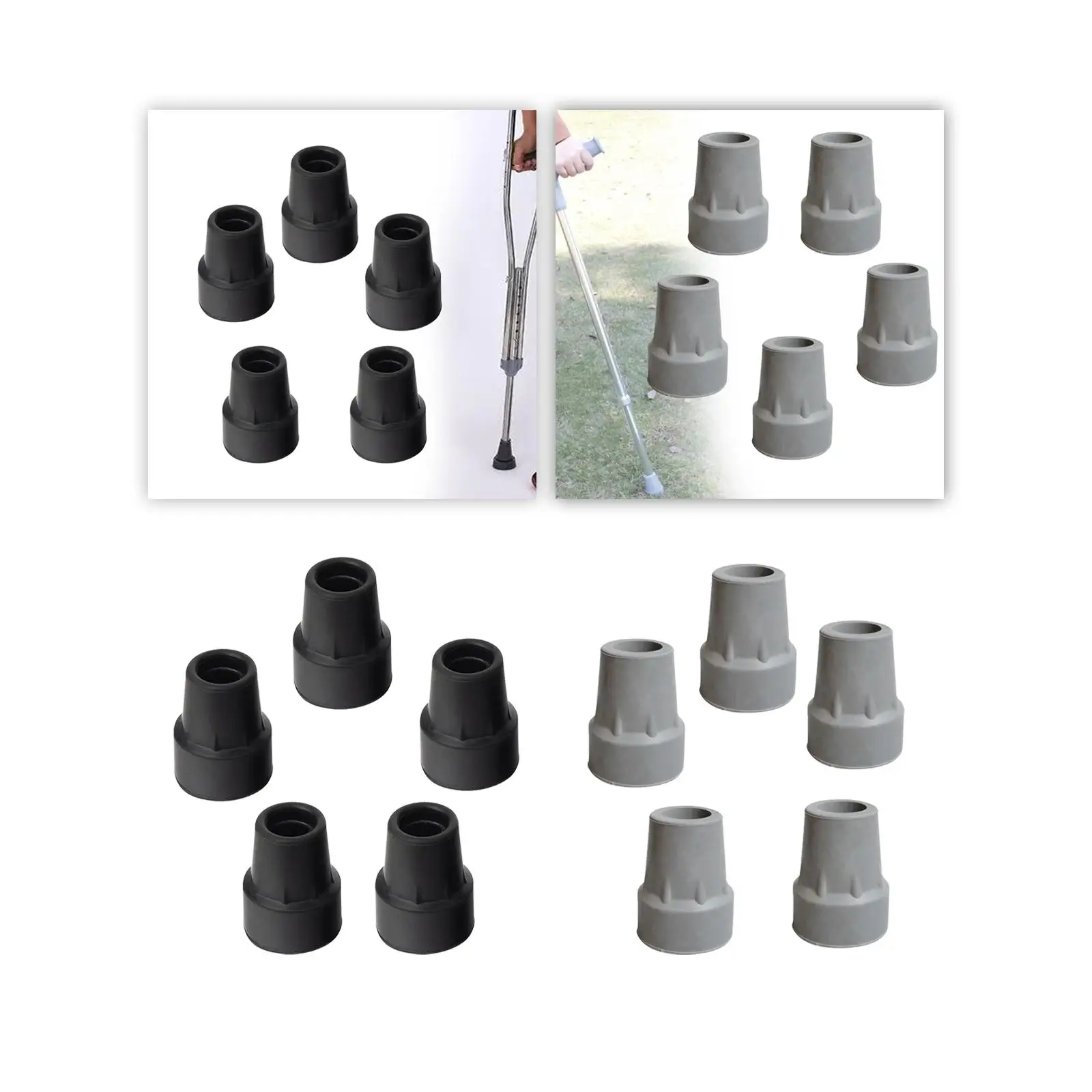 Description Picture 5 of item5Pcs Crutch Tips High Performance Protectors Cover Walking Stick Rubber Tips,Walking Aid Tip Accessories Attachments